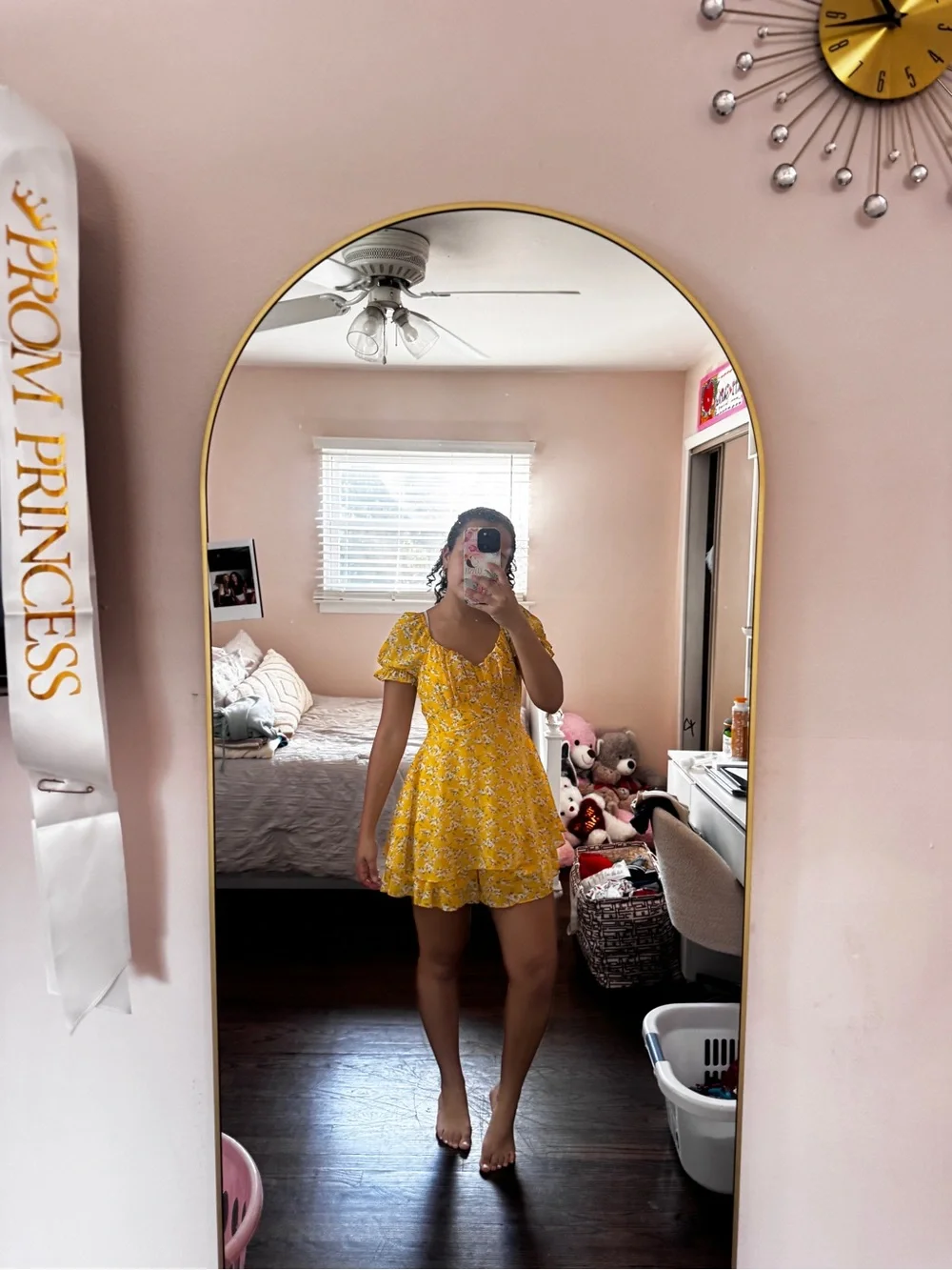 Yellow floral romper